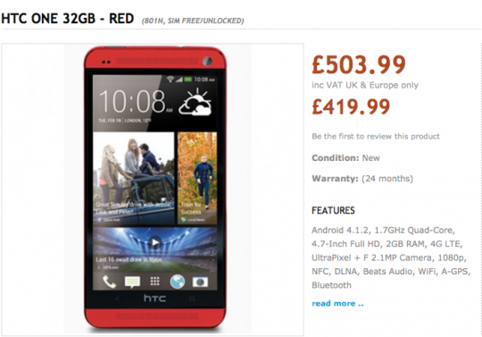 HTC One Nexus 版美国将上市，还有红蓝新色